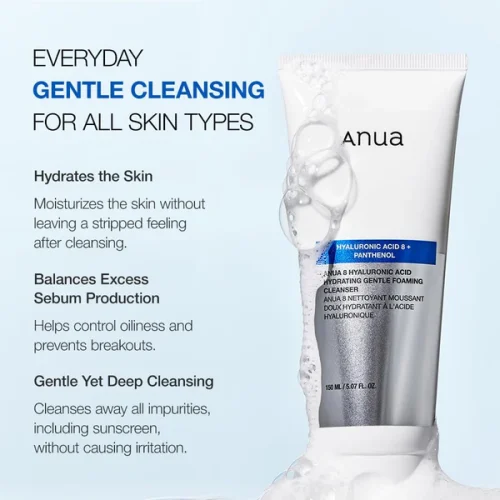 Anua – 8 Hyaluronic Acid Moisturizing Gentle Gel Cleanser 150ml